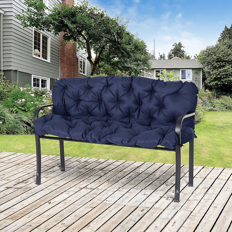 Outsunny 3 Seater Outdoor Seat Pads Bench Swing Chair Replacement Cushions Backrest for Patio Garden