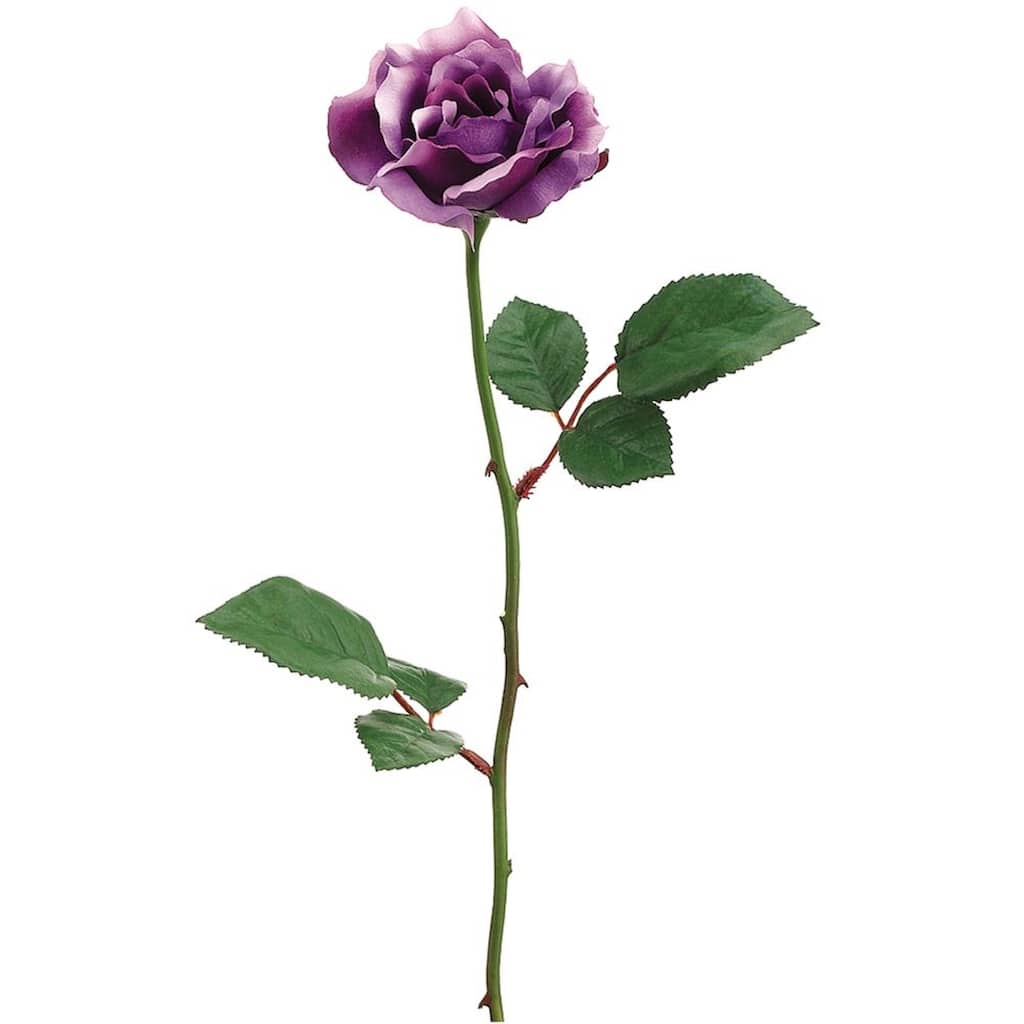 Long Stem Artificial Blooming Rose Spray - 23" - Purple