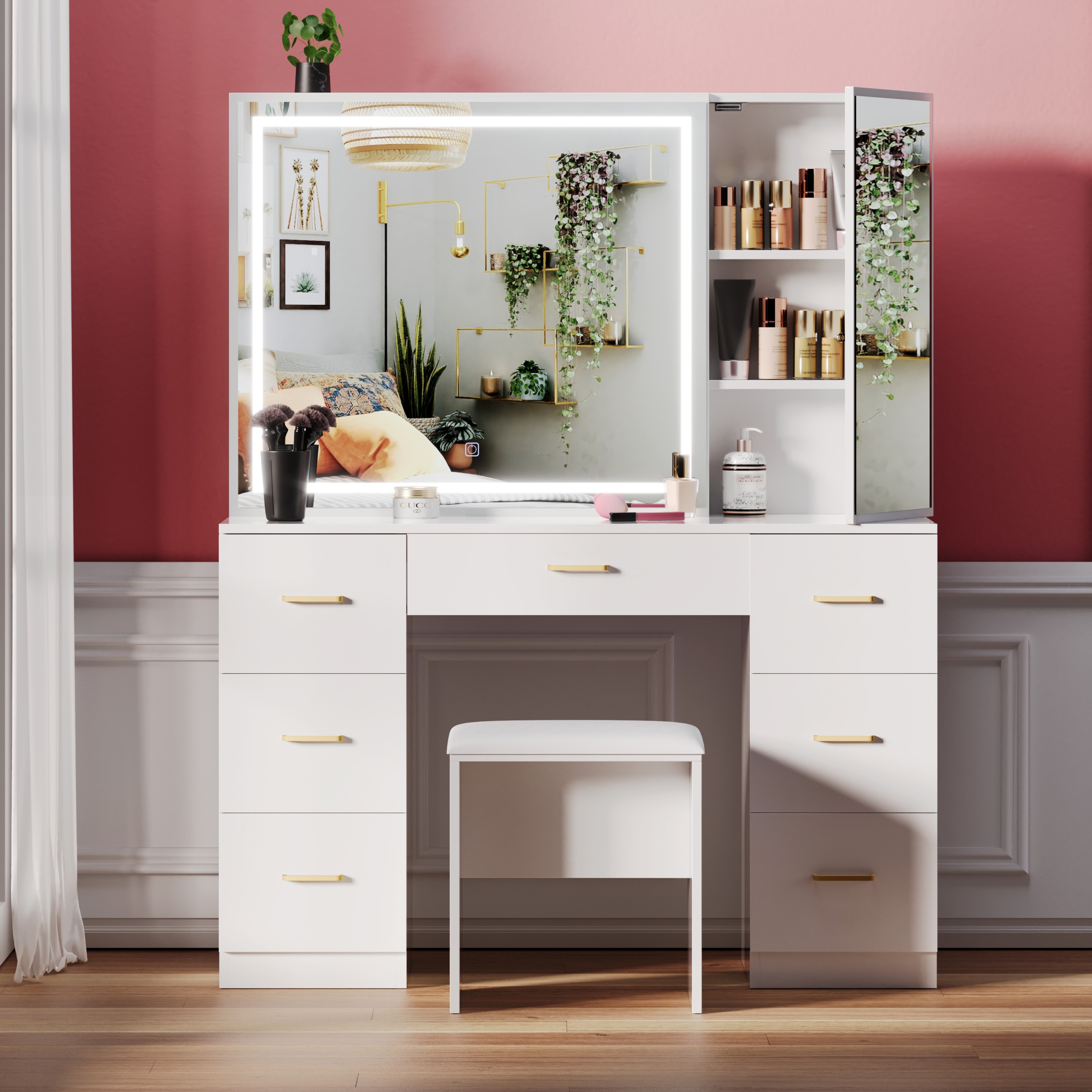 Large white dressing table clearance