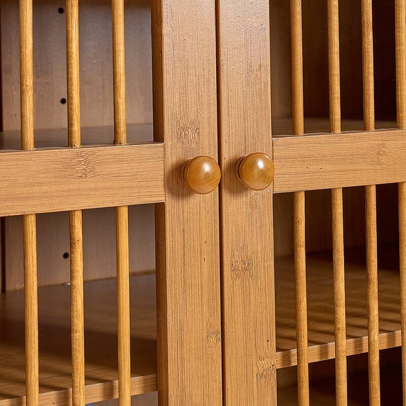 Shoe Cabinet with Shutter Doors, 6 Tier Wooden Shoe Storage Cabinet with Adjustable Shelves for Entryway Hallway