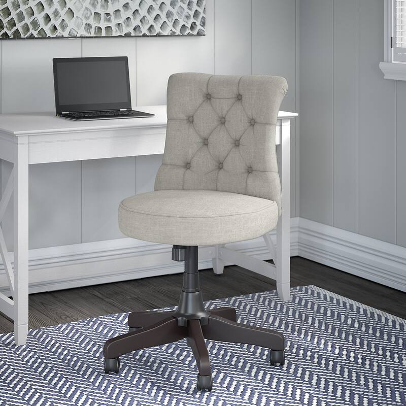 Key West Mid Back Tufted Office Chair by Bush Furniture - Light Gray Fabric