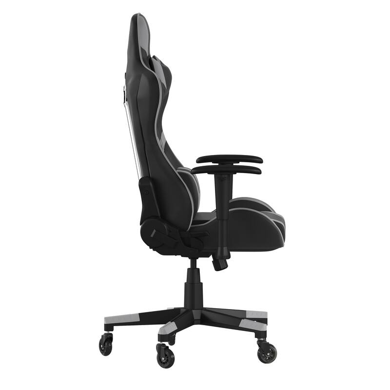 Office Gaming Chair with Roller Wheels & Reclining Back