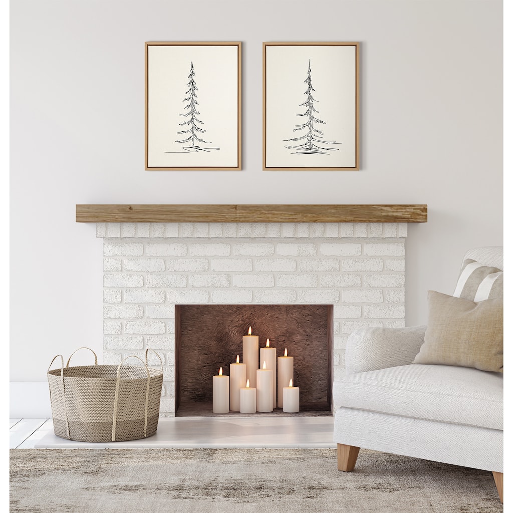 Kate and Laurel Sylvie Trees Canvas Set by The Creative Bunch Studio