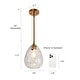 preview thumbnail 7 of 15, Modern Gold 1-Light Hand-blown Teardrop Glass Pendant Light for Kitchen Island - 7.8" W x 11.2" H