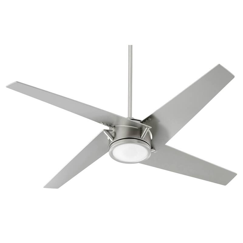 Quorum International Axis 54" 4 Blade LED Ceiling Fan with Wall - Satin Nickel