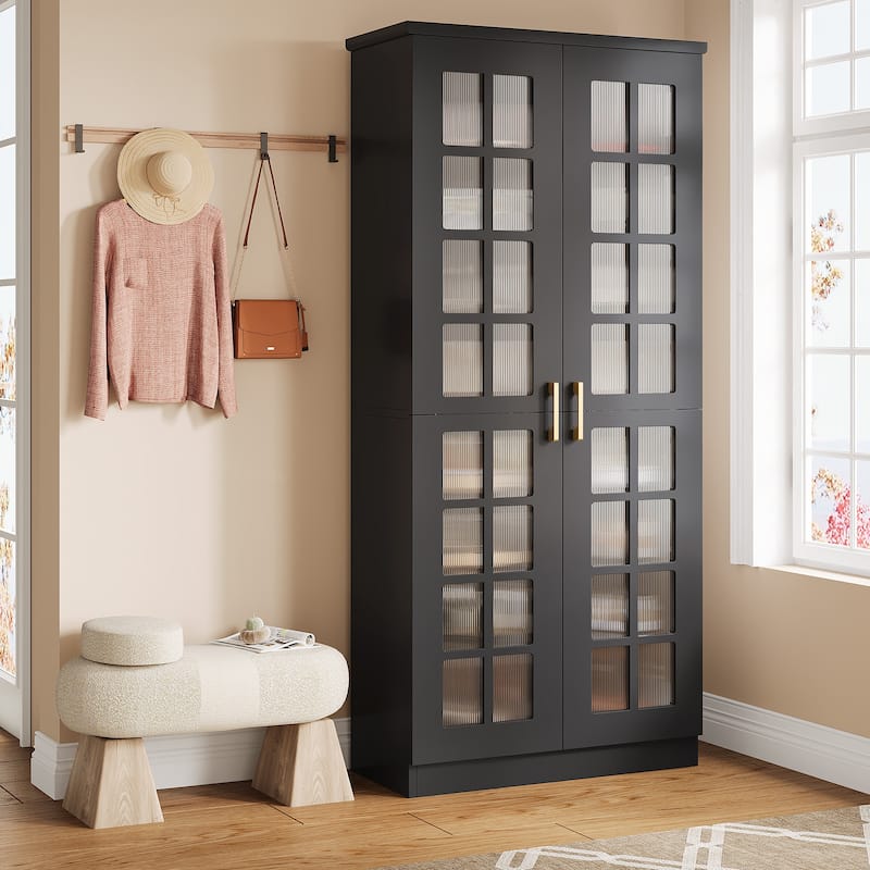 9-Tier Modern Shoe Storage Cabinet with Doors and Adjustable Shelves