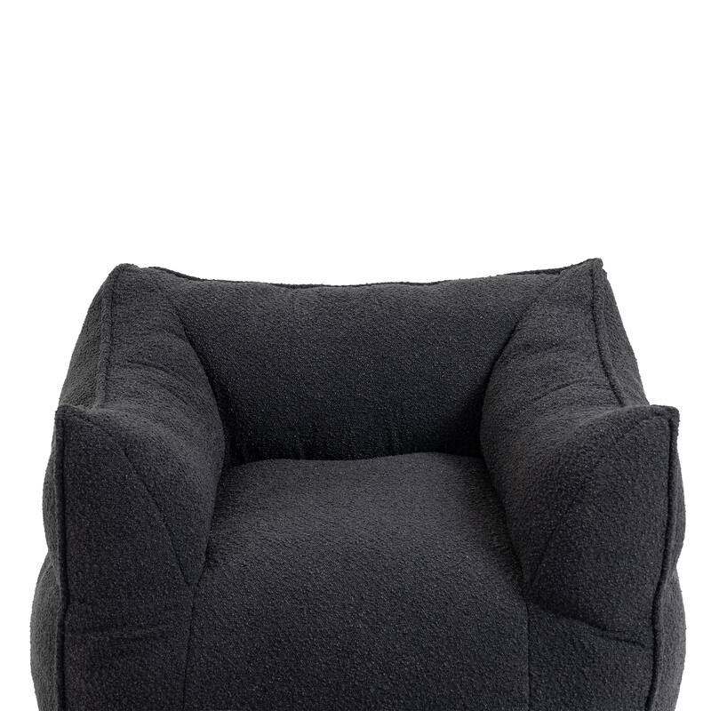 GDFStudio - COOLMORE Boucle Bean Bag Chair with Memory Foam Filling for Ultimate Comfort