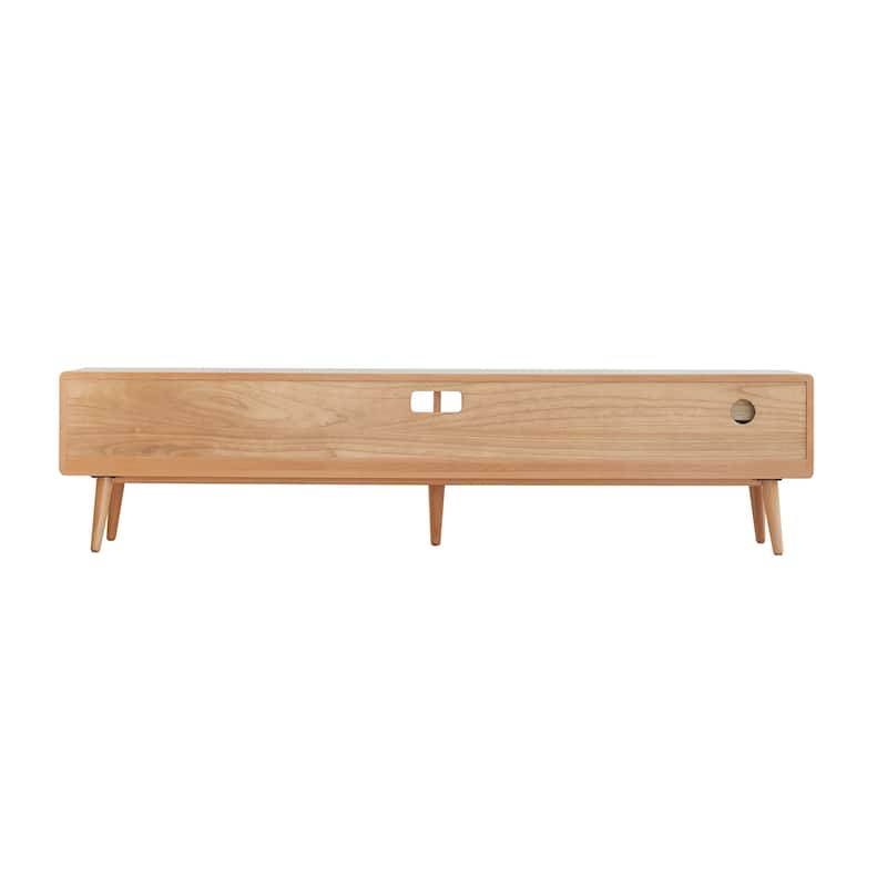 TV Stand With Glass Doors and 3 Drawers