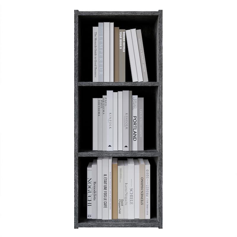 CraftPorch Simple Wooden 3-cube Shelves Bookcase - Dark Grey