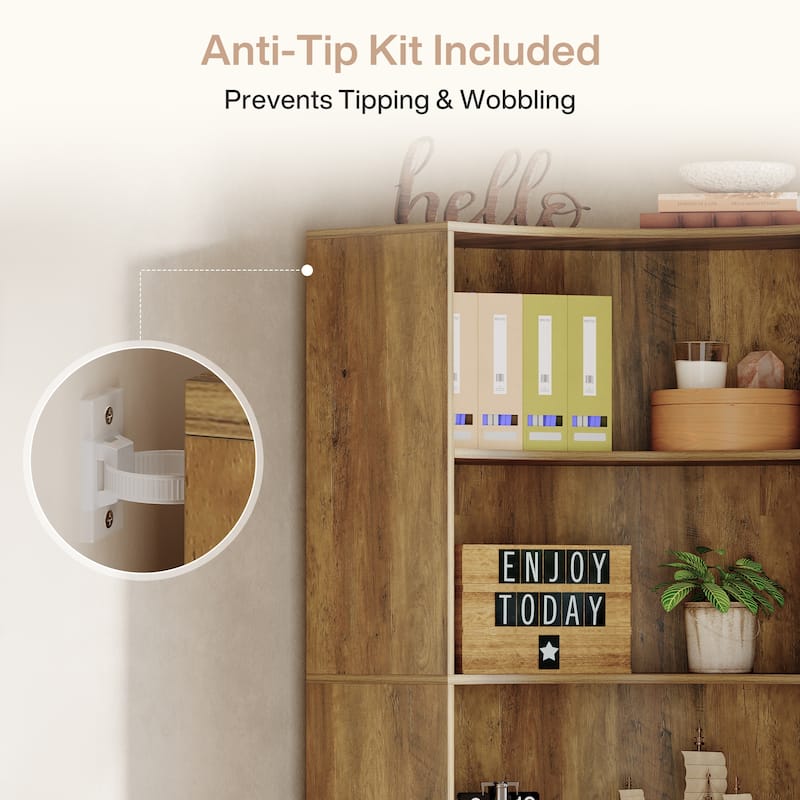 6-Tier Corner Bookshelf/Bookcase, 70.9" Corner Shelf, Storage Cabinet for Living Room, Kitchen, Home Office