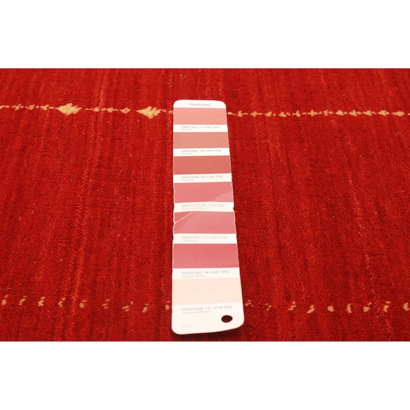 Kashkuli Gabbeh Red Rug 4'1" x 5'10" - 4'1 x 5'10