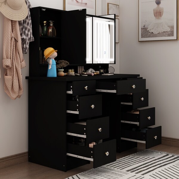 Large black dressing table sales