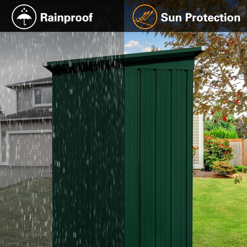 Metal garden sheds 5ft×4ft outdoor storage sheds Brown + Black