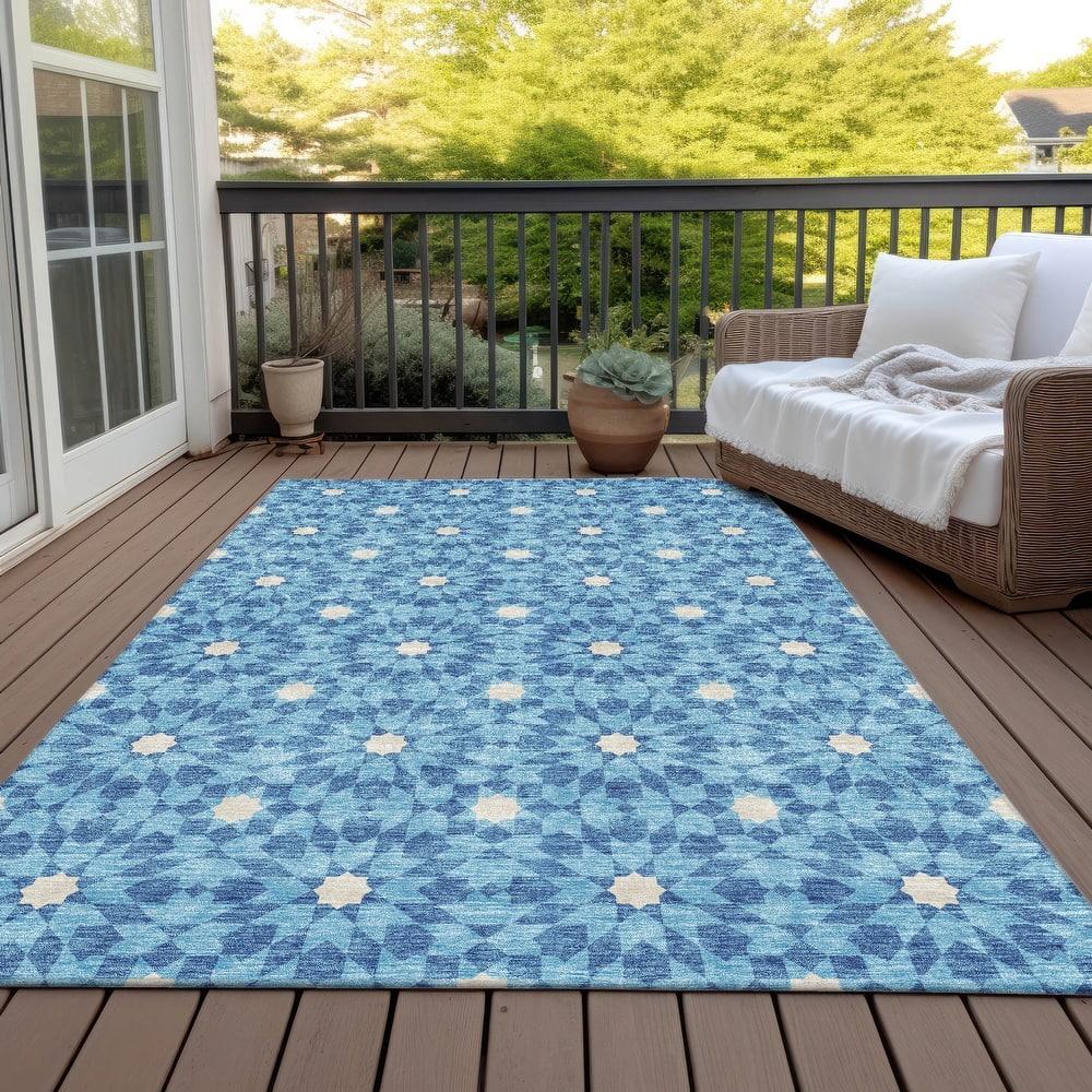 Machine Washable Indoor/ Outdoor Chantille Boho Morrocan Rug
