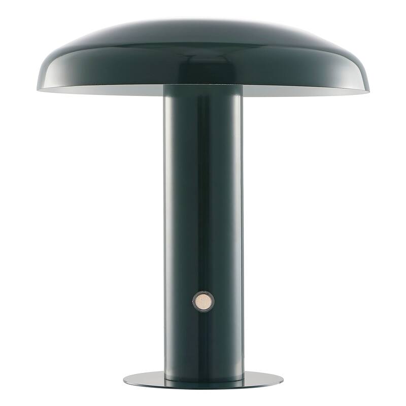 Boletus 11" Contemporary Bohemian Rechargeable/Cordless Iron Integrated LED Mushroom Table Lamp, by JONATHAN Y