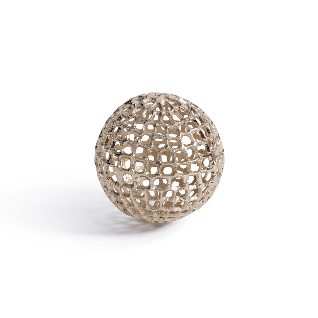 Reticolo Decorative Gold Metal Orb