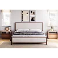 Upholstered Platform Bed with Linen Headboard and Footboard - On Sale ...