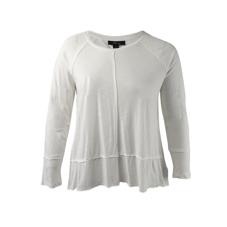 Shop Style Co Women S Petite High Low Top Pl Winter White