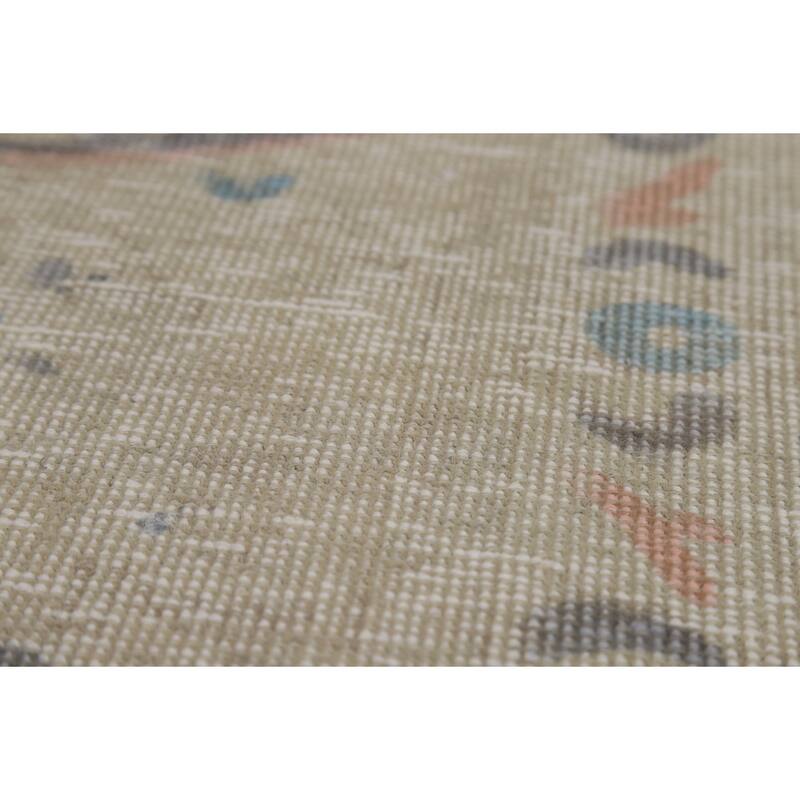 Distressed Floral Tabriz Persian Area Rug Hand-Knotted Wool Carpet - 9'5"x 10'10"