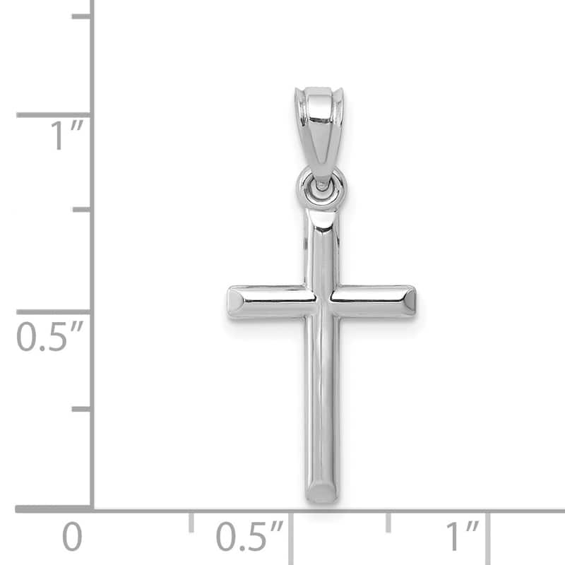 Amanda Rose Collection 14K White Gold Cross Pendant Necklace
