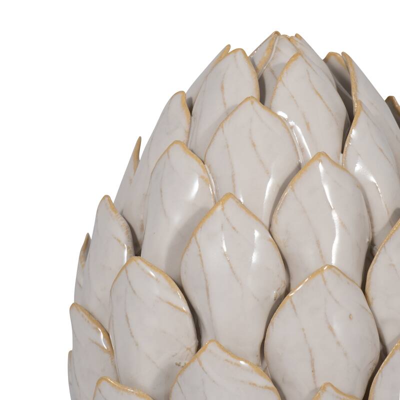 Sagebrook Home Ceramic 10" Ivory Artichoke Sculpture, Crafted from high-quality ceramic - 6" x 6" x 10"