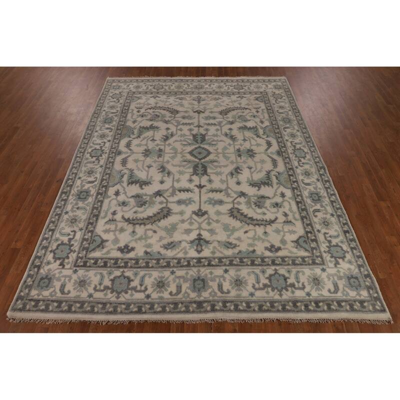 All-Over Floral Oushak Oriental Area Rug Handmade Wool Carpet - 7'11" x 10'0"