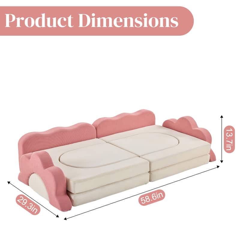 12PCS Fold Out Kids Couch Modular Kids Couch For Playroom