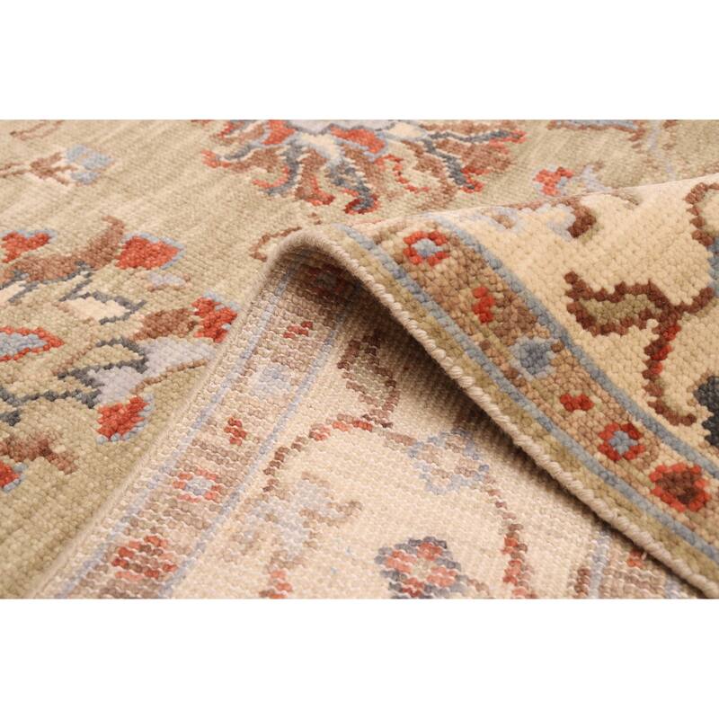 ECARPETGALLERY Hand-knotted Modern Oushak Olive Wool Rug - 5'2 x 7'10