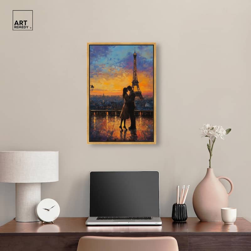 Eiffel Tower Romance Canvas by Art Remedy