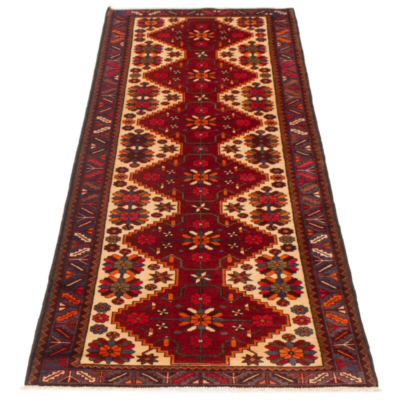 ECARPETGALLERY Hand-knotted Anadol Red Wool Rug - 3'6 x 9'5