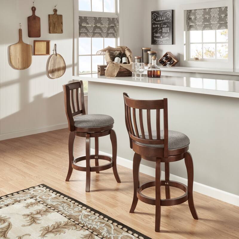 Ali Modern Linen High Back Swivel Stool by iNSPIRE Q Classic