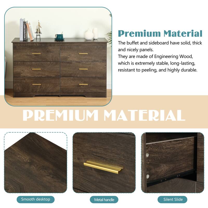 Spray-painted Solid Wood Dresser Cabinet with 5 Drawers
