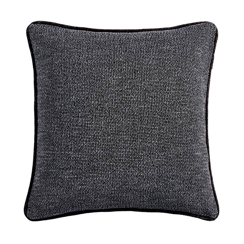 HiEnd Accents Tweed Textured Woven Timeless Classic 27x27 inch Euro Sham - Black