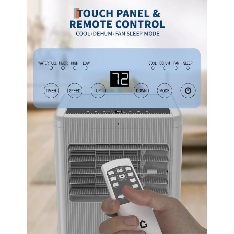 8000/10000 BTU 3-in-1 Portable Air Conditioner with Dehumidifier & Fan, Quiet AC for Bedroom with Remote,Window Kit