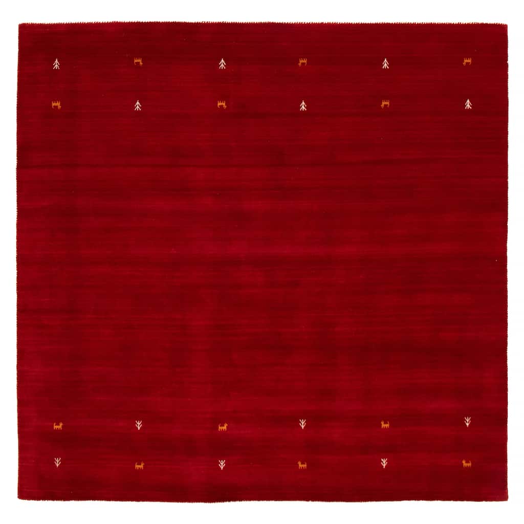 Kashkuli Gabbeh Red Rug 8'1" x 8'1" - 8'1 x 8'1