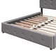 preview thumbnail 10 of 49, Upholstered Platform Bed with Drawers and Trundle, Queen Size, Linen Fabric, for Bedroom