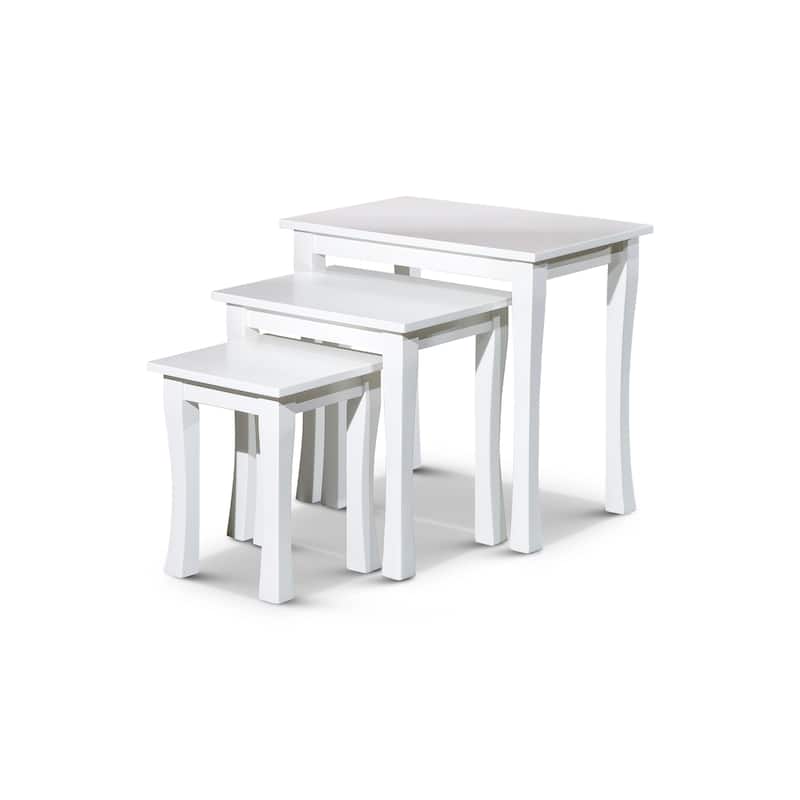 DTY Indoor Living Boulder 3-Piece Nesting Table Set, White