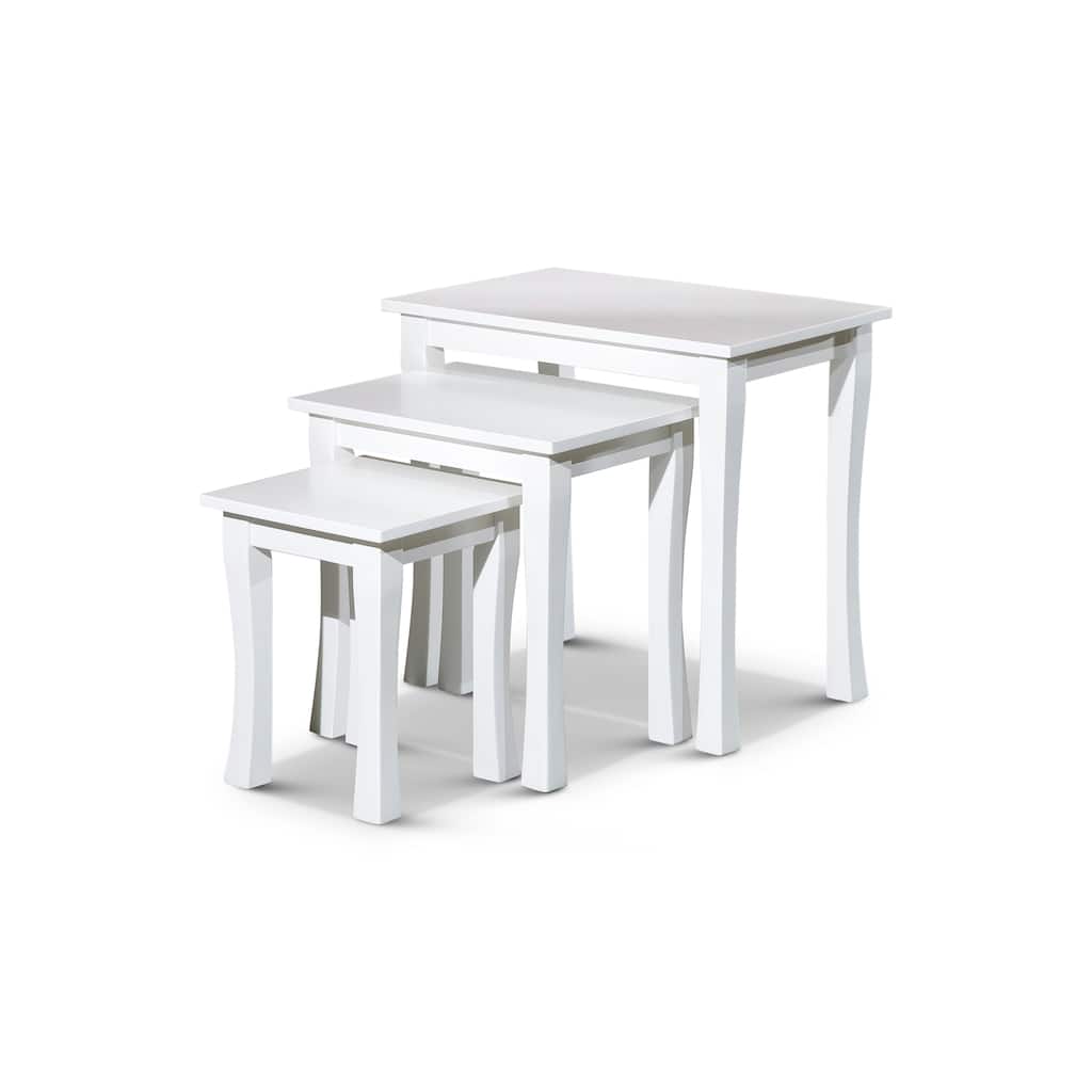 DTY Indoor Living Boulder 3-Piece Nesting Table Set, White