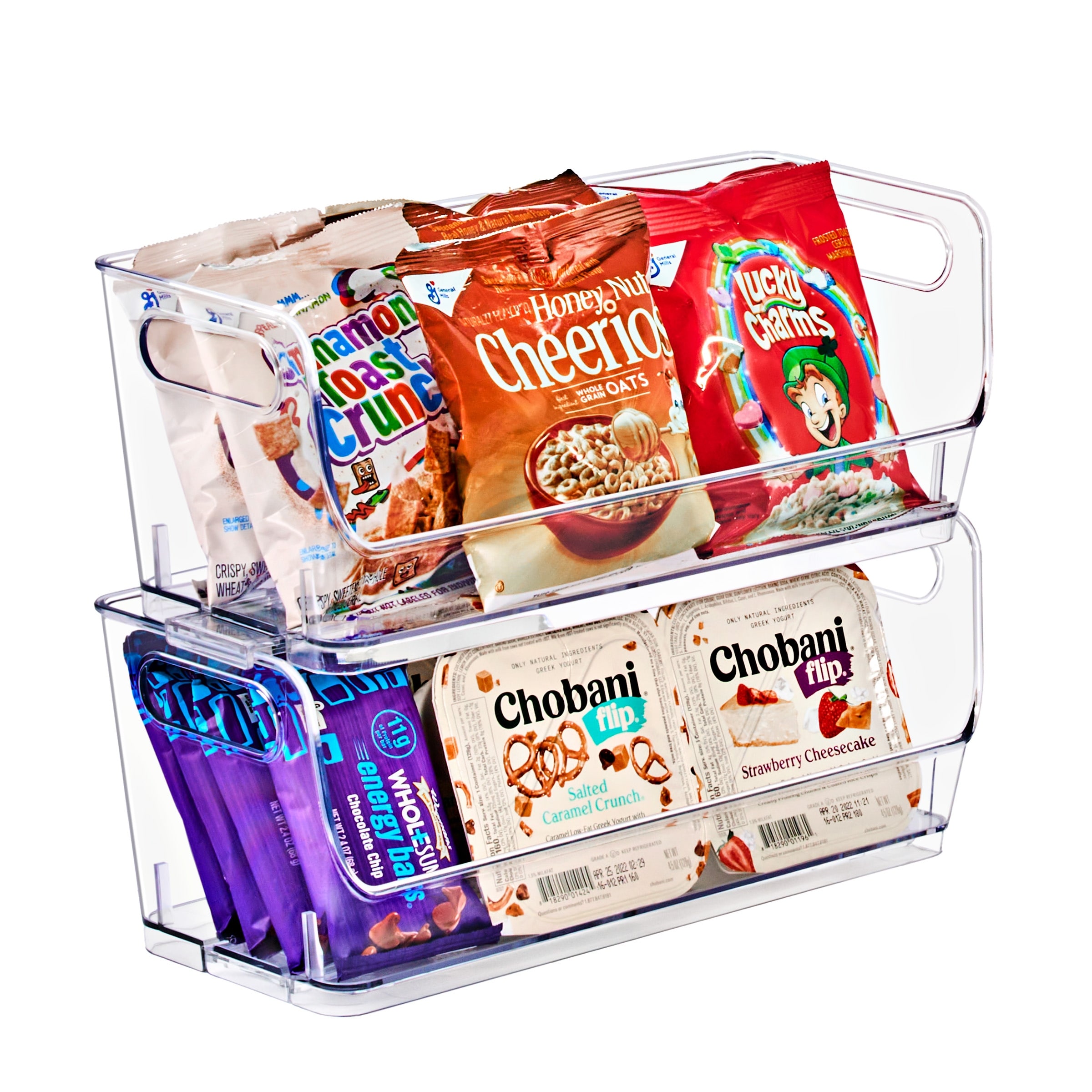 Sorbus Stackable Storage Bins Open Front, Clear Stackable Storage Bins, Small Narrow Pantry Bins for Storage and Organization