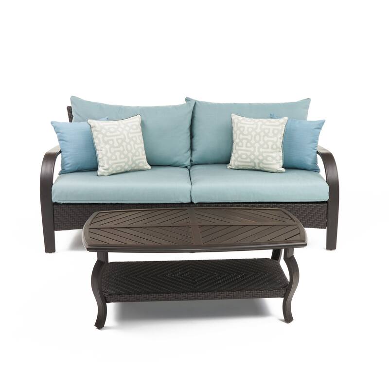Barcelo 4 Piece Sunbrella Outdoor Patio Motion Seating Set with Table