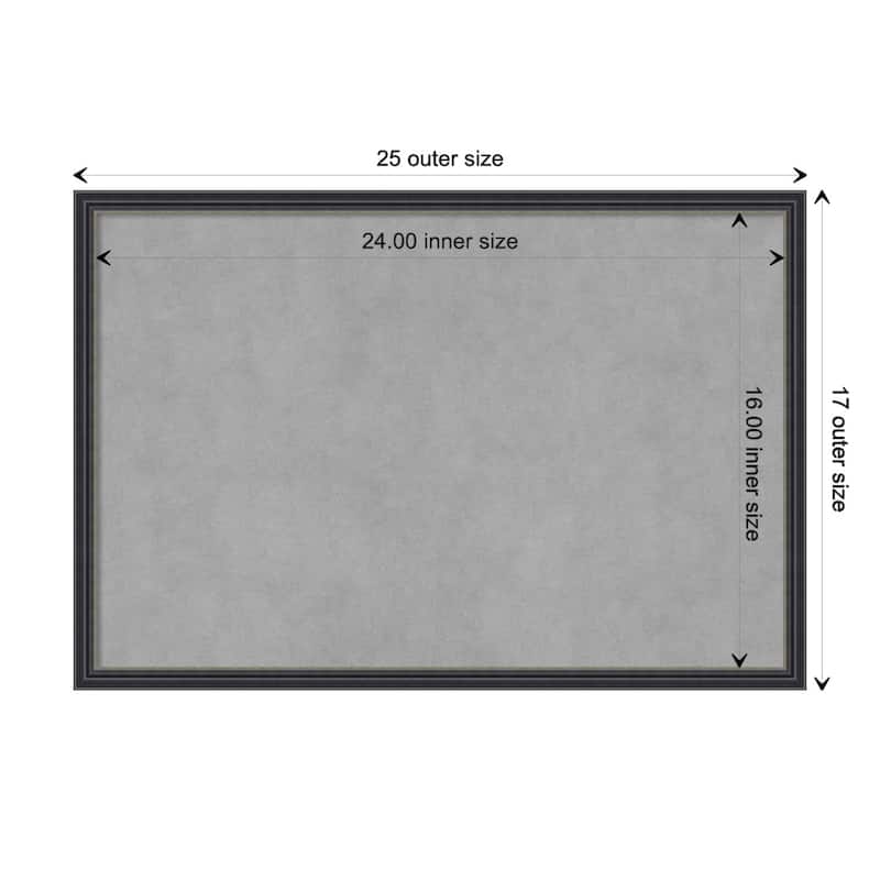 Amanti Art Stylish Black Narrow Framed Magnetic Board - Board Size 24x16