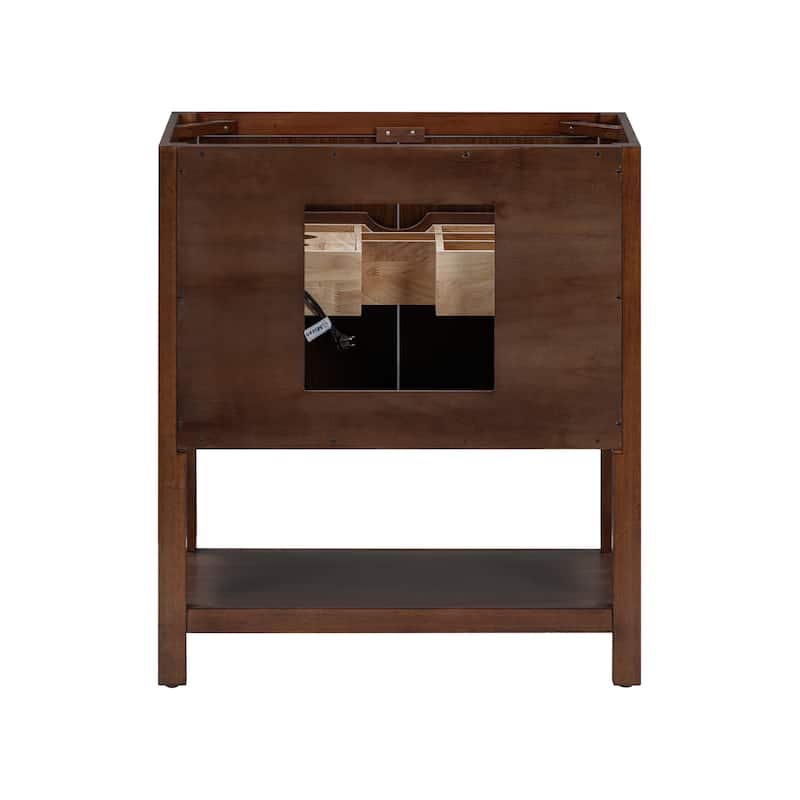 Avanity Zoe 31 in. Vanity Combo in Walnut finish with White Quartz Top