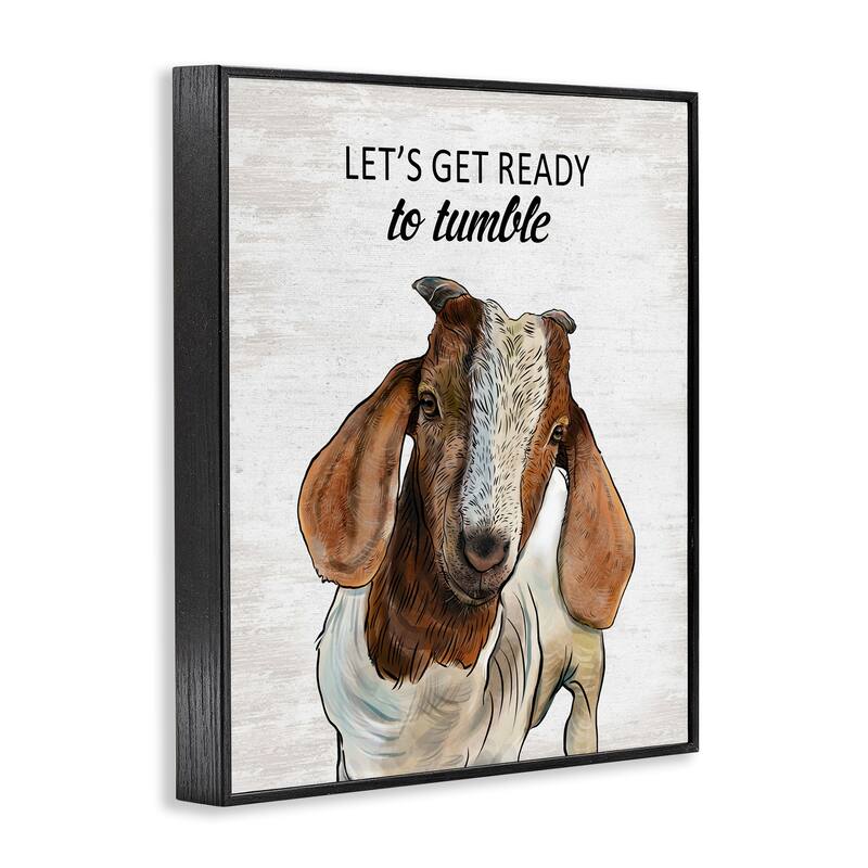 Stupell Ready To Tumble Laundry Goat Framed Giclee Art Design By Lettered and Lined
