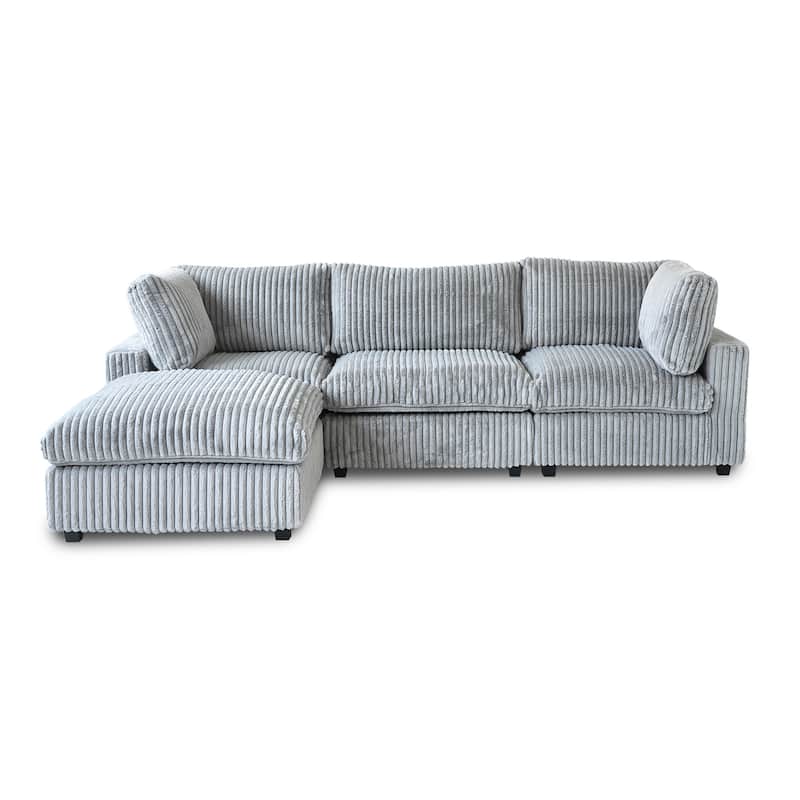 118" Modern Modular Comfy Plush Cloud Sectional Sofa, Cushion Covers Removable