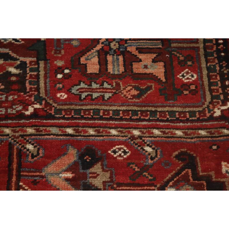 Hand Knotted Oriental 100% Wool Carpet Traditional Medallion Red Heriz Area Rug - 12' 2'' X 9' 8''