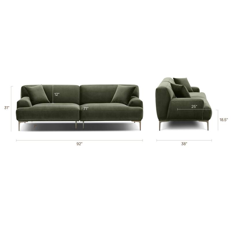 Mineta 92" Velvet Performance Fabric Sofa