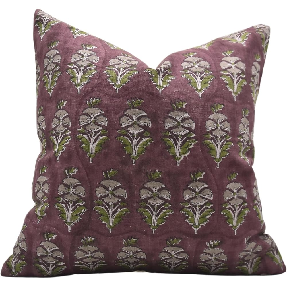 Fabdivine Linen Handmade Block print pillow Cover