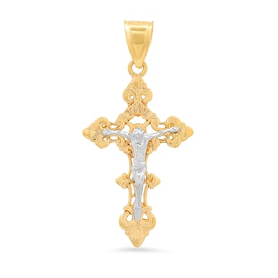 Roberto Martinez 14K Gold Two-Toned Crucifix Pendant