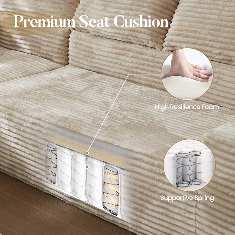 HOOOWOOO Modern L-shaped Modular Sectional Sofa with Chaise