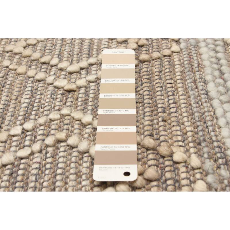 ECARPETGALLERY Braid weave Sienna Tan Wool Rug - 5'0 x 7'10